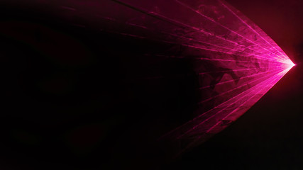 Disco laser with smoke. Triangular and pink show lights - obrazy, fototapety, plakaty
