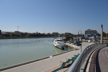 Pescara River View at Morning at Spring, Abruzzo, Italy