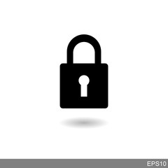 locked icon isolated on white background. Vector illustration. 