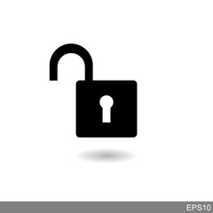 The padlock icon opens with a white background.vector design