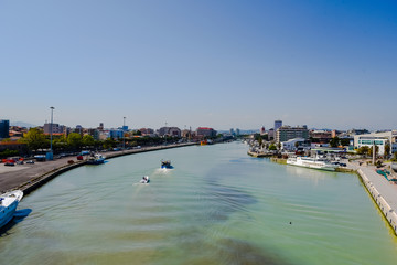 Pescara River View at Morning at Spring, Abruzzo, Italy