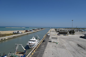 Pescara River View at Morning at Spring, Abruzzo, Italy