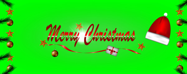 Merry christmas on light green background