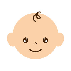 cute little baby boy head character