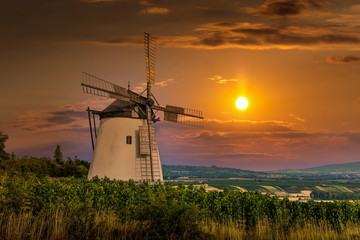 Old windmill near Retz village in Austria.