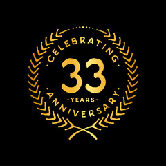 33 years design template. 33rd vector and illustration.