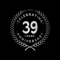 39 years design template. 39th vector and illustration.