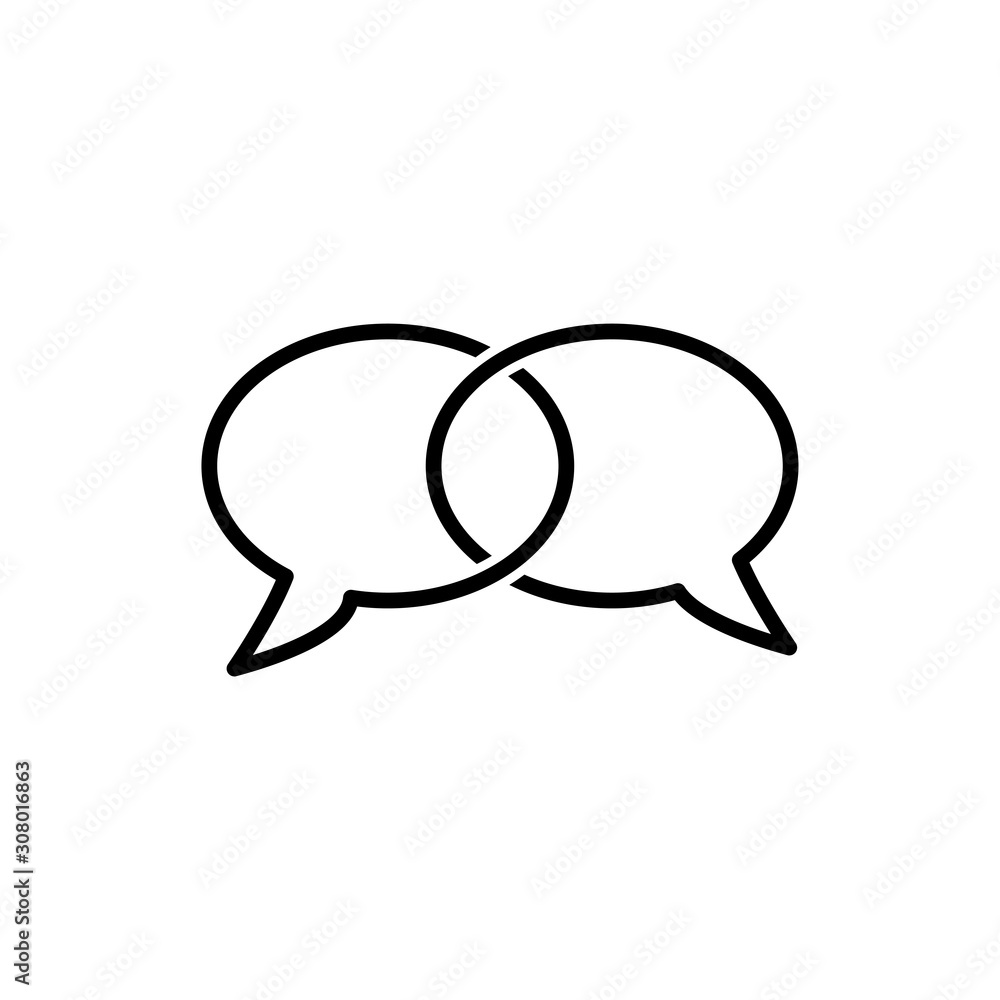 Wall mural bubble speak icon vector trendy flat style