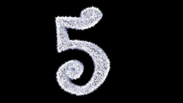 3d animated Christmas ice frost typeface with alpha channel the character  5