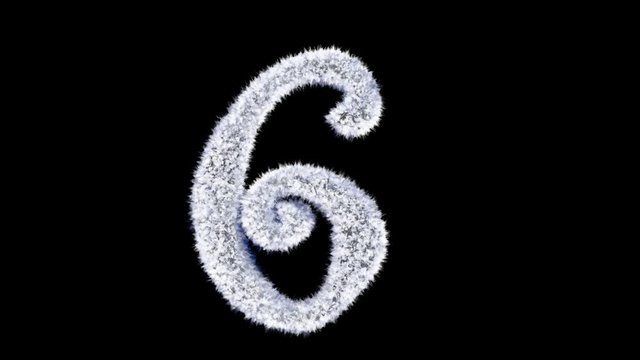 3d animated Christmas ice frost typeface with alpha channel the character  6