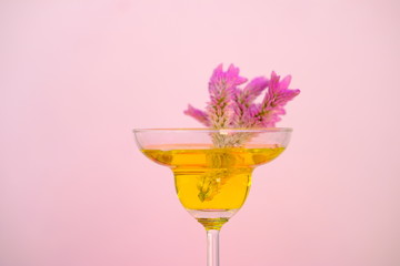 Glass of  cocktail on white background