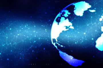 2d illustration world map abstract background