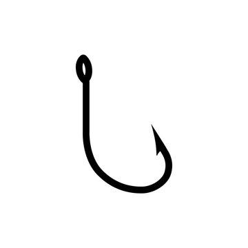 Fishing Hook Icon Trendy Flat Design