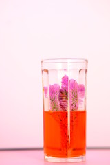 glass of cocktail on a black background