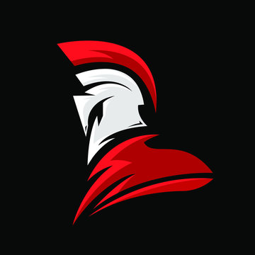 stock vector professional knight, spartan, warrior mascot logo illustration. logo, badge, esport logo, emblem.