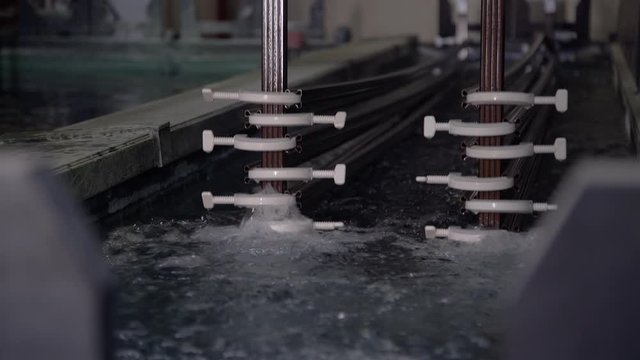 Anodizing, aluminum, aluminium production line factory, anodising, electrolytic passivation process to increase the thickness of the natural oxide layer on the surface of metal parts.