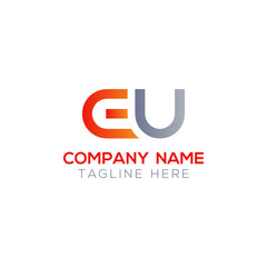 Initial EU Letter Linked Logo. Creative Letter EU Modern Business Logo Vector Template. Initial EU Logo Template Design