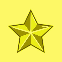 stock vector hand drawn of yellow star