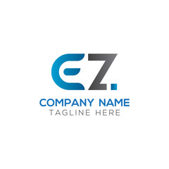 Fototapeta premium Initial EZ Letter Linked Logo. Creative Letter EZ Modern Business Logo Vector Template. Initial EZ Logo Template Design