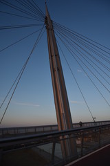 Fototapeta na wymiar Pescara Bridge at Sunset, Ponte del Mare, Abruzzo, Italy
