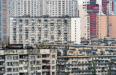 Multi-storey residential buildings in Kyiv (Kiev), Ukraine on November 3, 2019