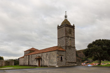Fototapeta na wymiar Parish church of San Roman, XVIIIth century. Cue. Asturias. Spain