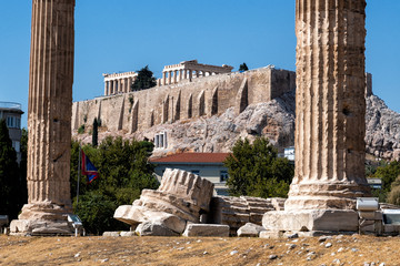 Athen / Olympieion und Akropolis