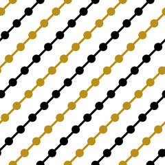 Gold black circle garland seamless pattern vector