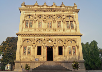Fototapeta na wymiar Pune, India- April 13, 2013: Shinde Chhatri, located in Pune, India, is a memorial dedicated to the 18th century military leader Mahadji Shinde. It is one of the most significant landmarks in the city