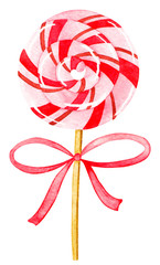 Watercolor candy on white background. To create patterns, backgrounds, stickers, cards