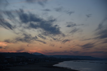 Beautiful Sunset in Pescara city at Spring, Abruzzo, Italy