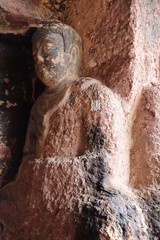 Maijishan Cave-Temple Complex in Tianshui , Gansu Province , China. Artistic treasures of Maiji...
