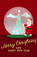 Winter holidays snow ball christmas new year