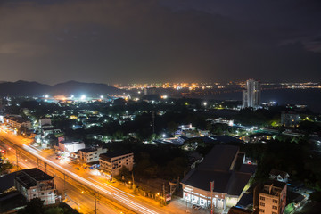 Fototapeta premium Sriracha city at night