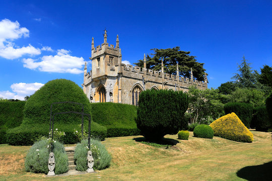 Summer view over Sudeley Castle & Gardens near Winchcombe village, Gloucestershire, Cotswolds, England