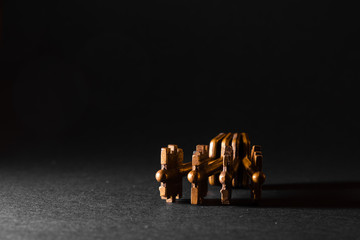 old keys on black background