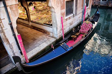 Nenice Italy. Venedig. Gondola.