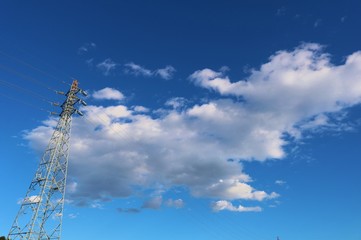 そら　鉄塔　田舎　風景　栃木