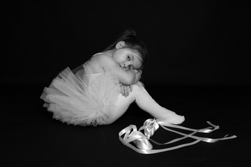 Melancholic girl in Swan Lake Ballerina