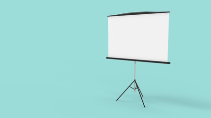 3d rendering of a presentation beamer screen isolated in a studio background