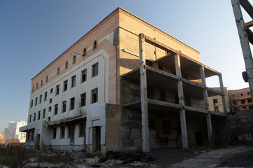 Abandoned construction site of hospital. Abandoned at 1991,during Ukrainian undependence crisis. Kiev,Ukraine