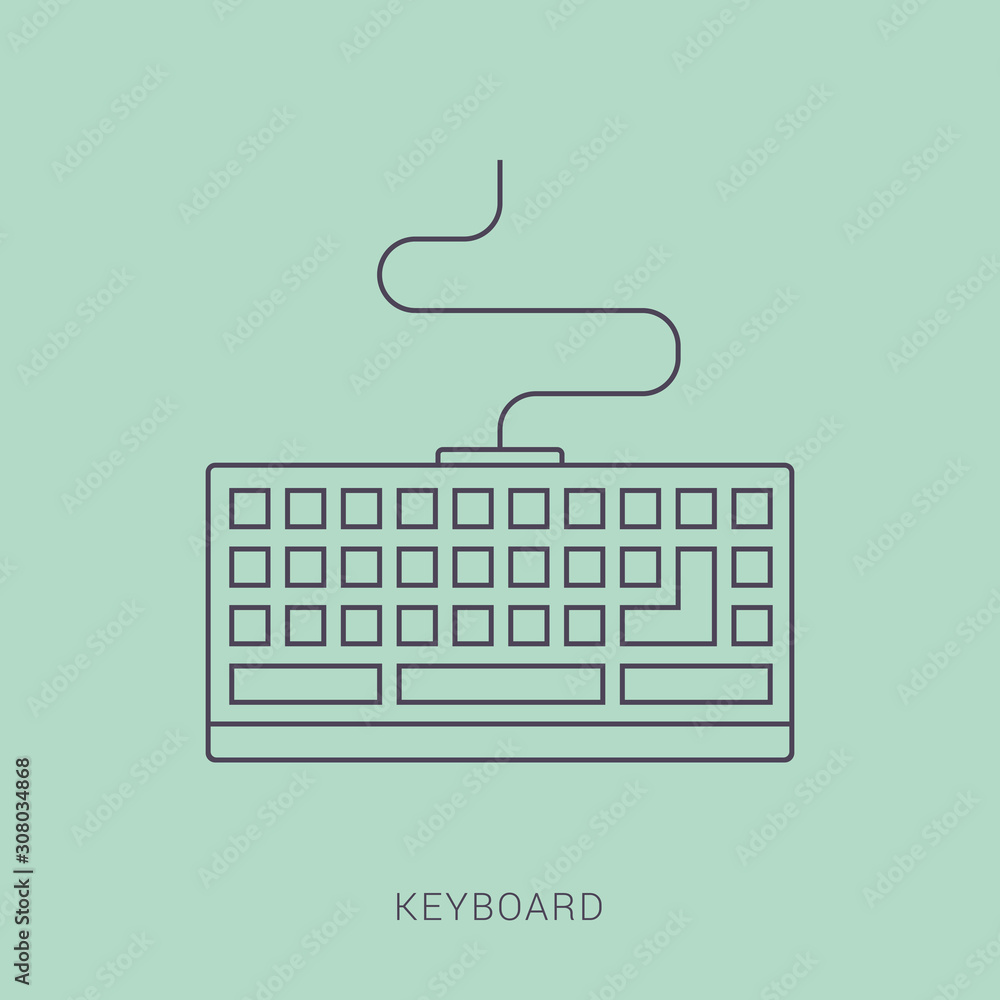 Fototapete keyboard vector icon. keyboard linear sign. computer keyboard icon.