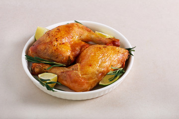 Chicken legs roasted with lime and rosemary