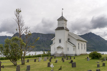 church view, Gimsoy, Lofoten, Norway