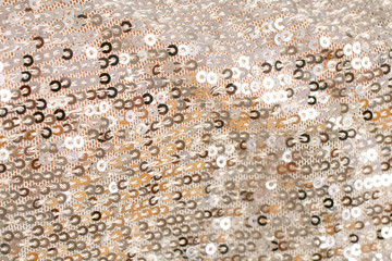 Silver glittering christmas lights. Blurred abstract background.