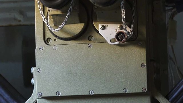 Periscope in an armored car.