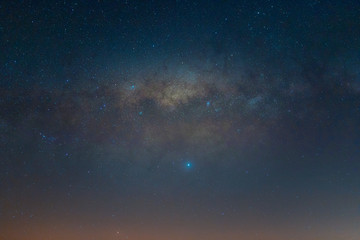 Milky way galaxy view on the night sky.