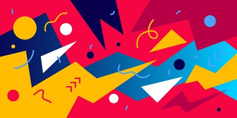 Vector creative abstract bright illustration with colorful sharp