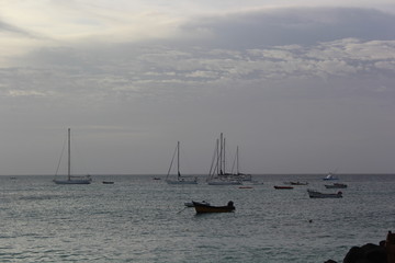 sailboat at sunset