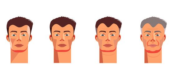 Man face in different ages